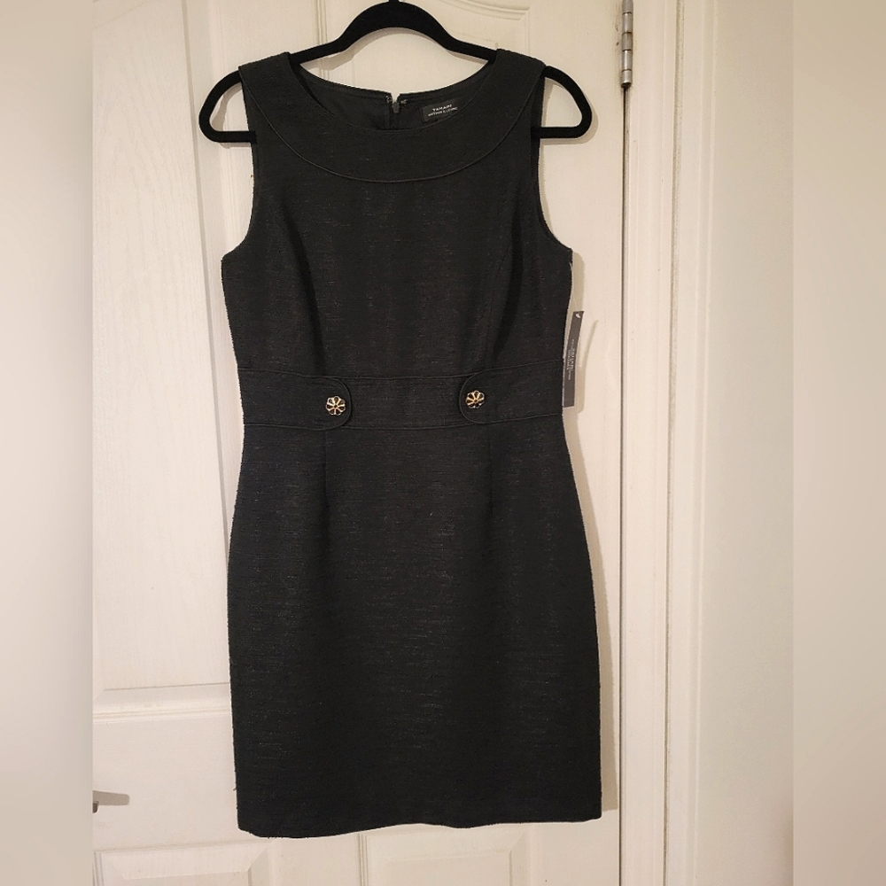 NWT-Tahari Arthur S Levine Lenni Black Sheath Dress Career Wear/Event Wear
